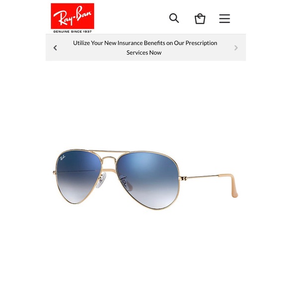 Ray Ban Aviator Blue Gradient Sunglasses - Picture 8 of 9